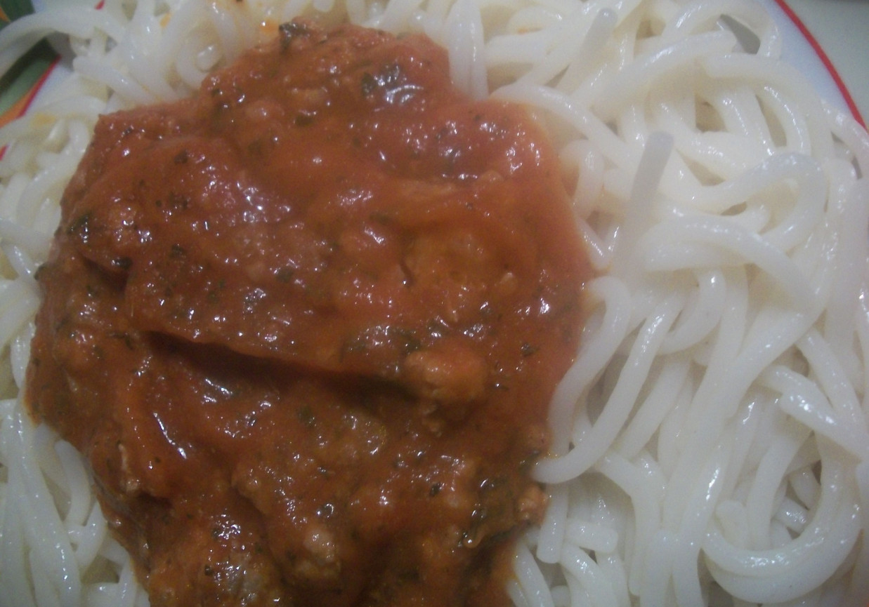 Spaghetti w sosie diabelskim foto