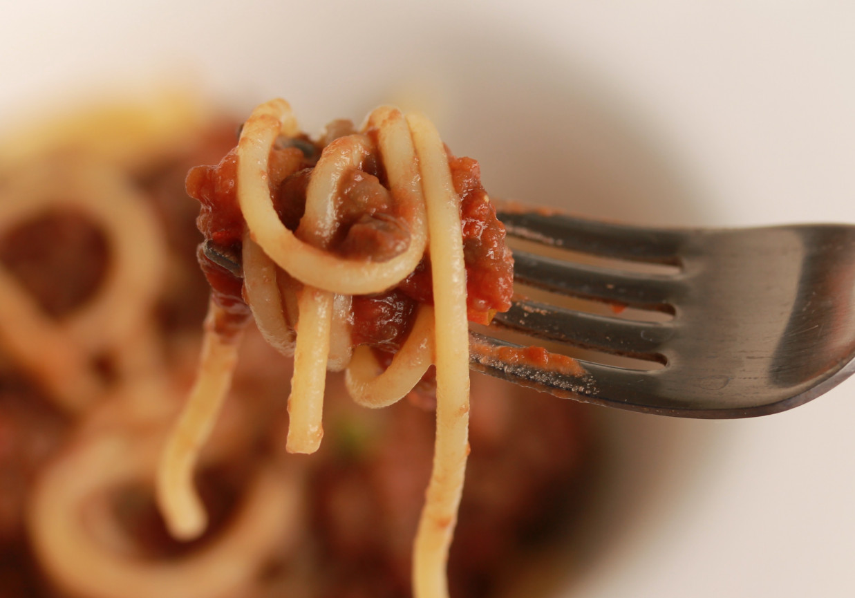 Spaghetti wegebolognese foto