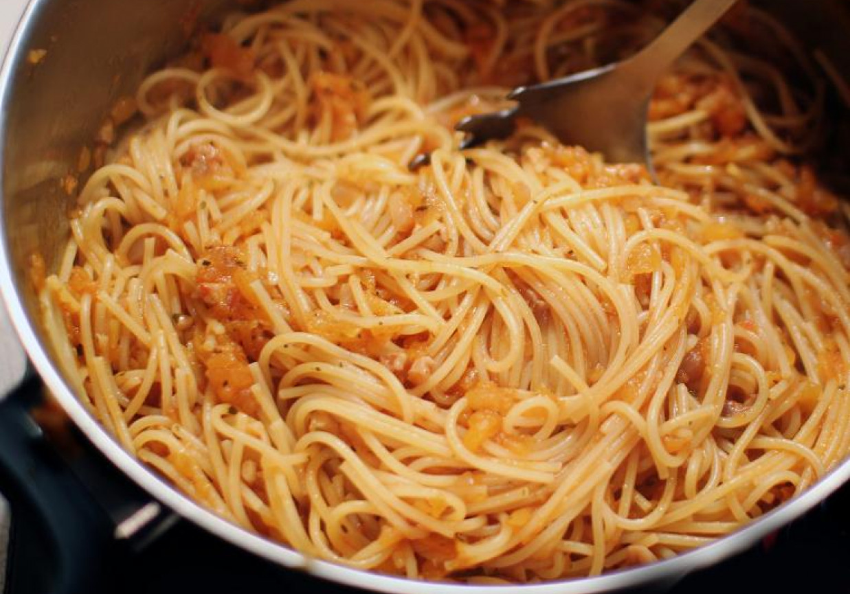 Spaghetti z dynią foto