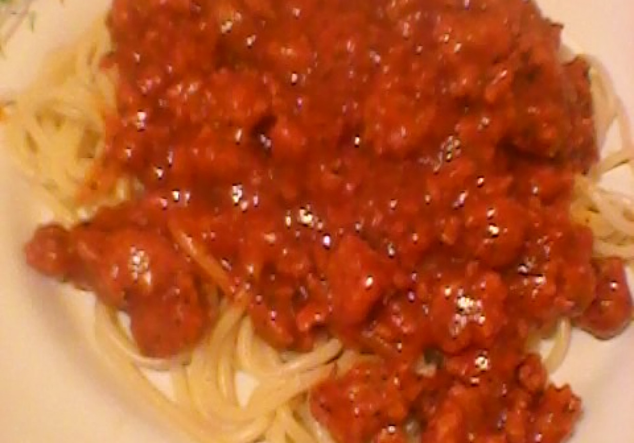 Spaghetti z indykiem foto