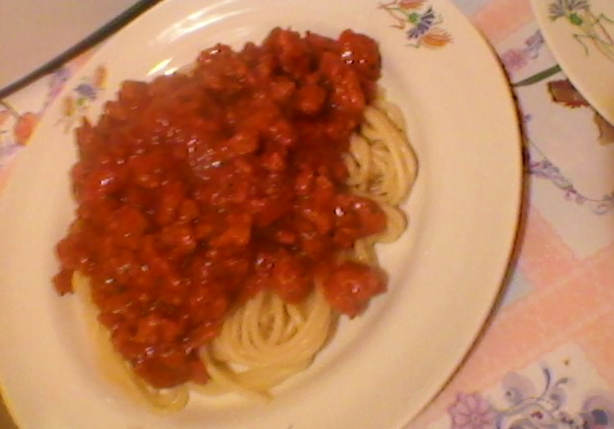 Spaghetti z indykiem foto
