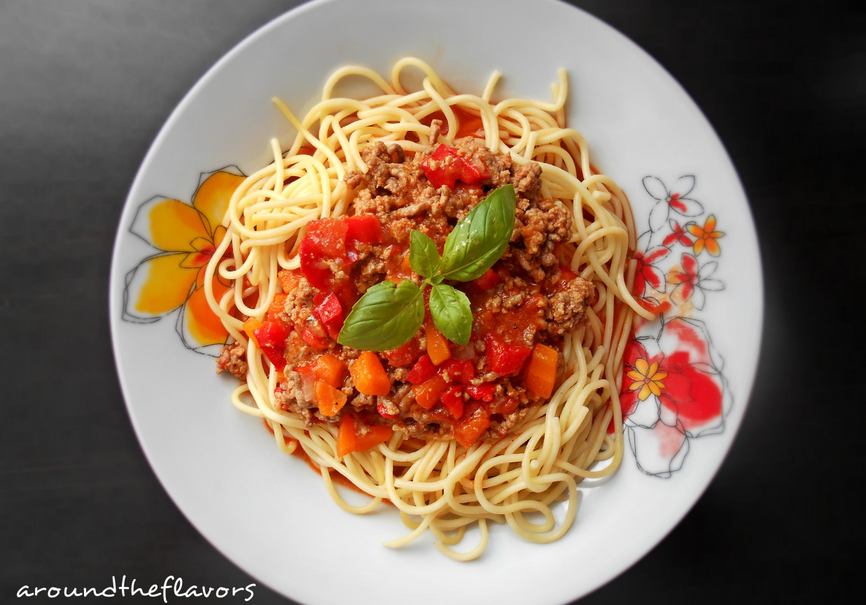 Spaghetti z jarzynami  foto