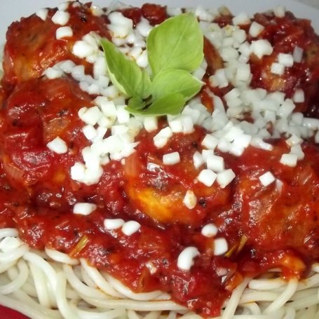 Krok 33 - Spaghetti z klopsikami w sosie pomidorowym foto