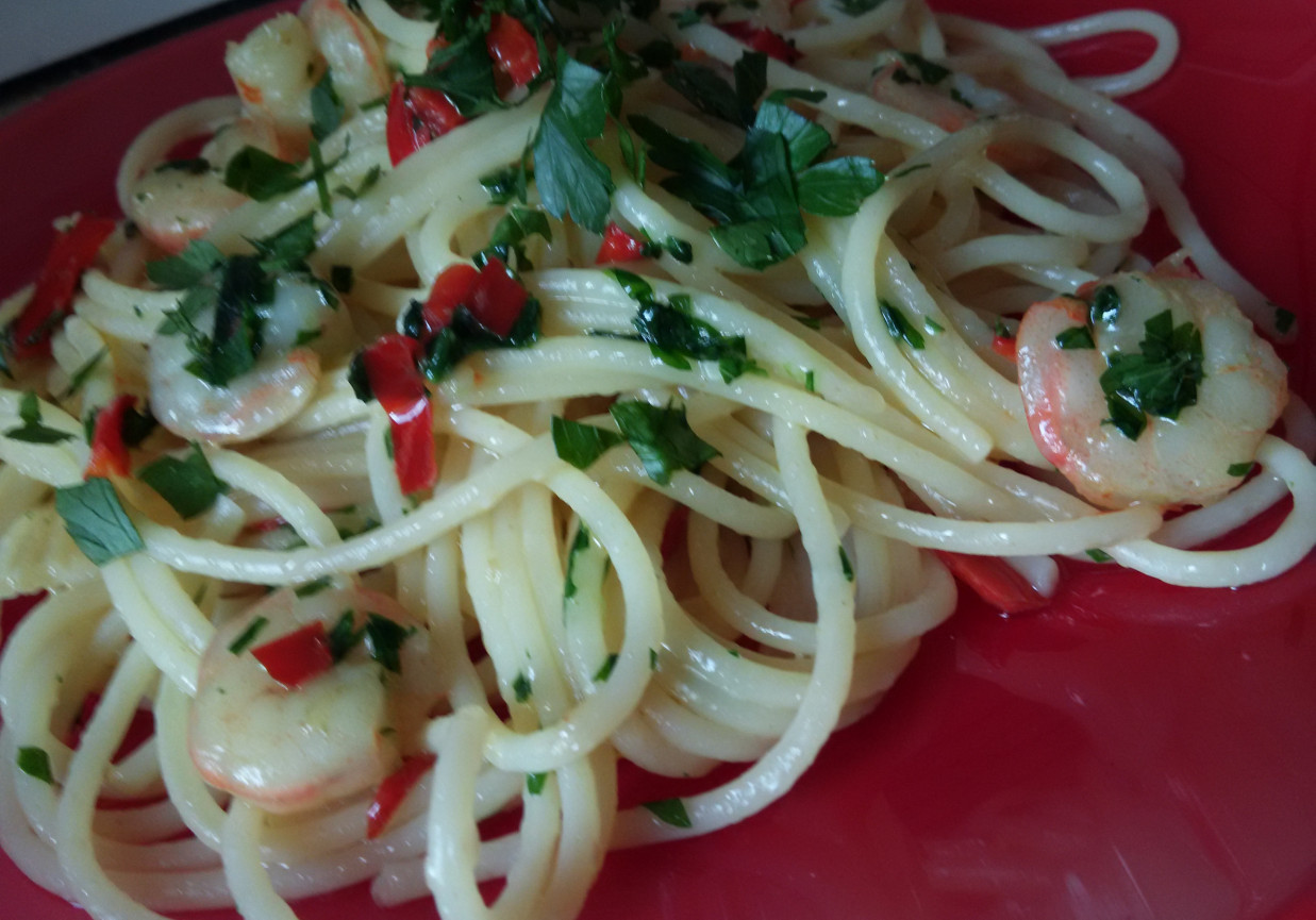 Spaghetti z krewetkami DoradcaSmaku.pl
