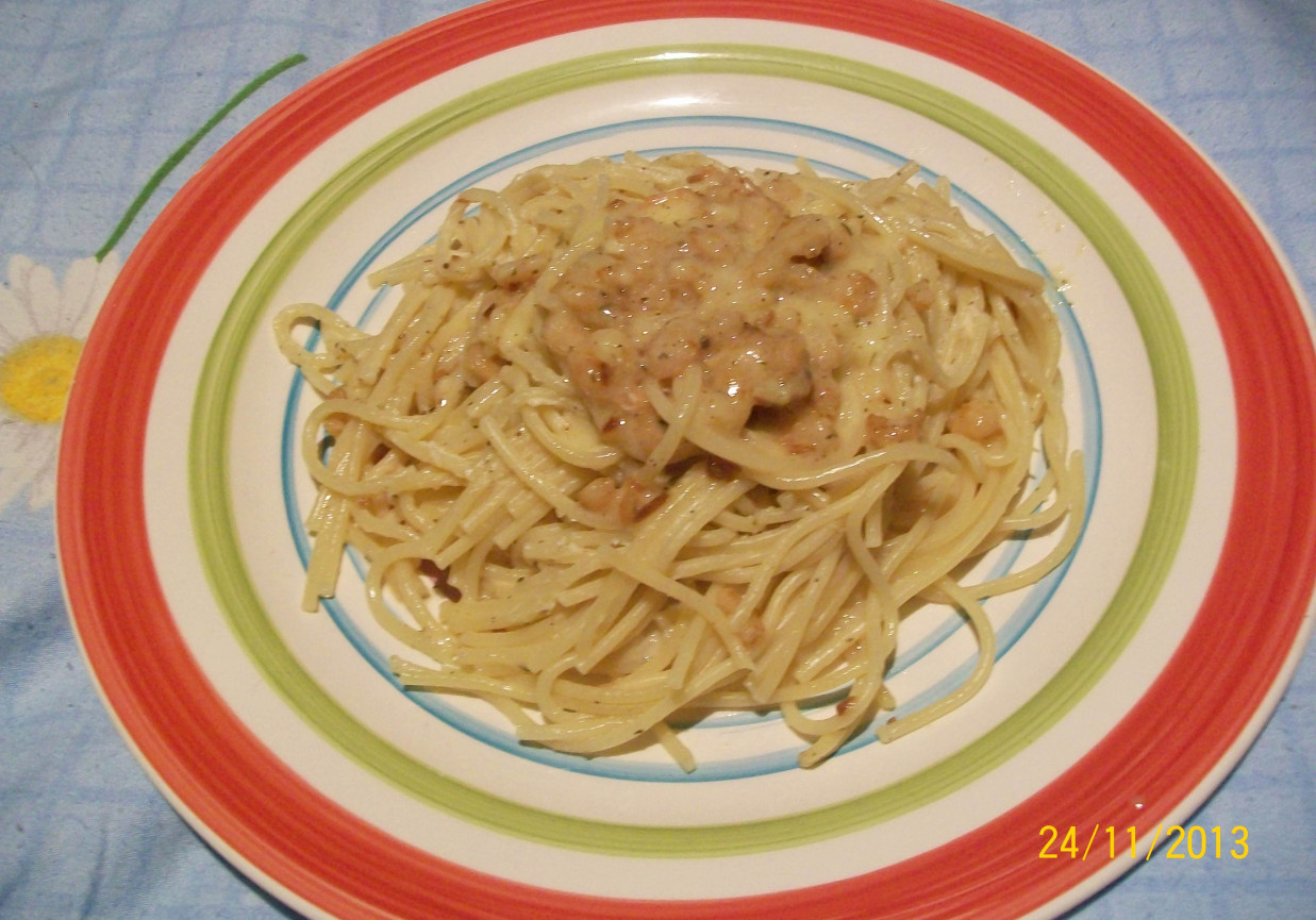 Spaghetti z krewetkami foto