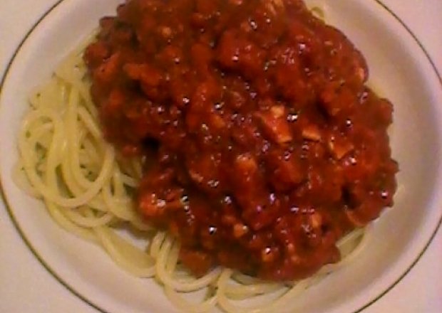 Fotografia przedstawiająca spaghetti z kurczakiem