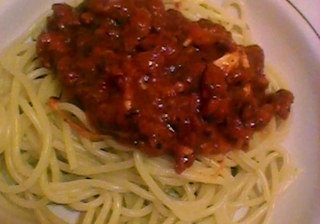 spaghetti z kurczakiem foto