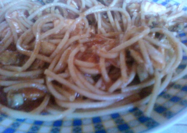 Fotografia przedstawiająca spaghetti z kurczakiem