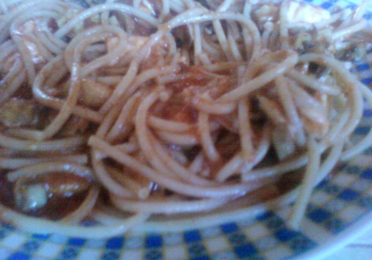 spaghetti z kurczakiem foto