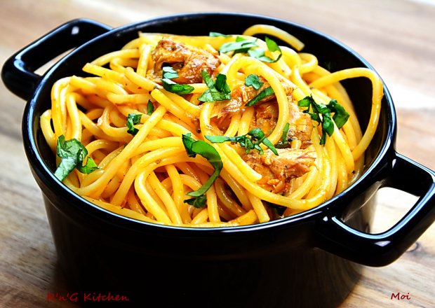 Fotografia przedstawiająca Spaghetti z makrelą