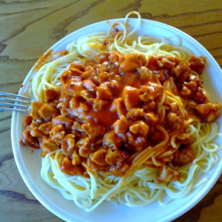 Krok 4 - Spaghetti z marynowanym mięsem foto