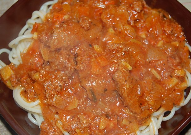 Fotografia przedstawiająca Spaghetti z mielonego indyka.