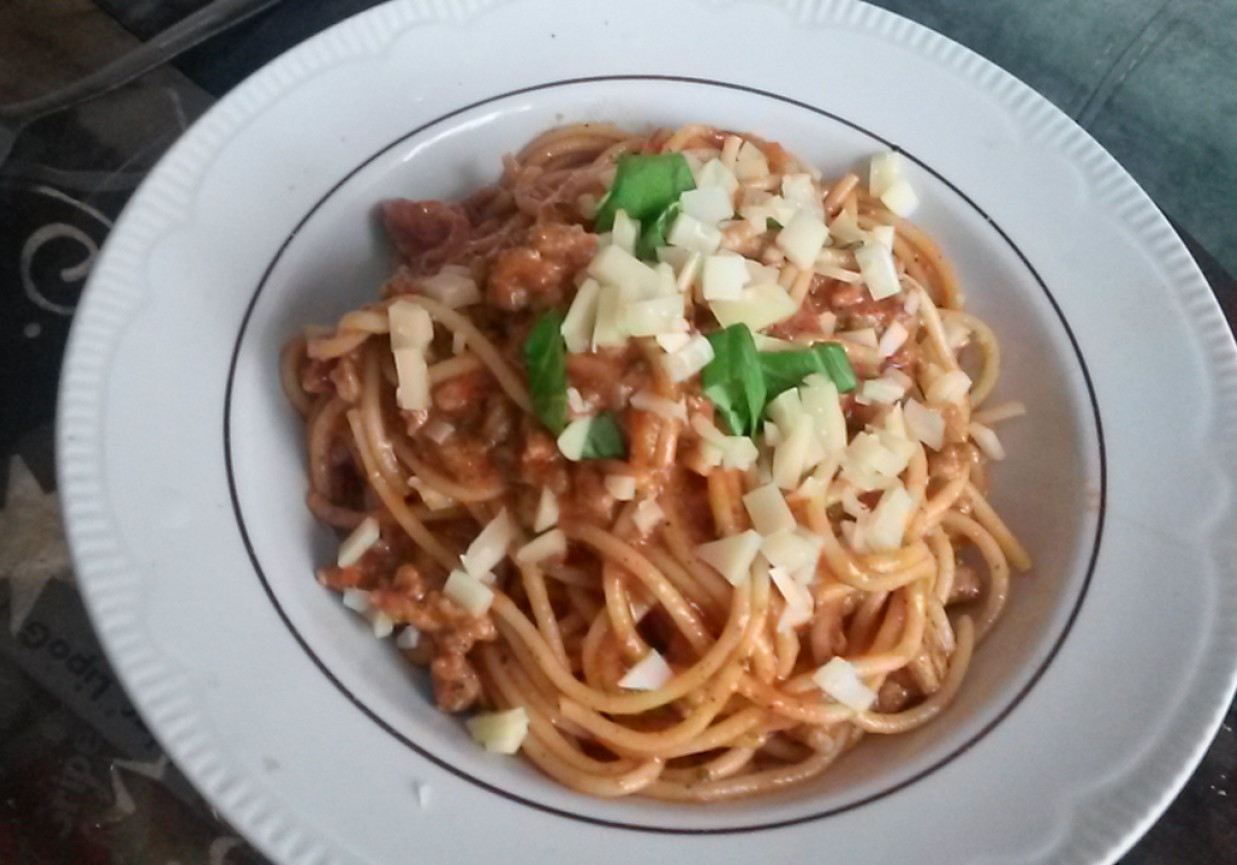 Spaghetti z mielonym indykiem  foto
