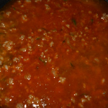 Krok 4 - Spaghetti z mięsem i cukinią w sosie śmietanowym foto