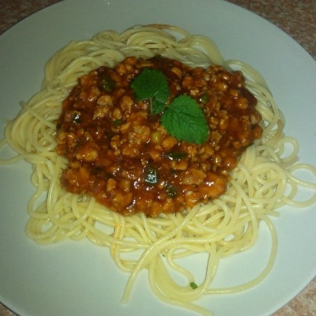 Krok 4 - Spaghetti z mięsem i suszonymi pomidoram foto