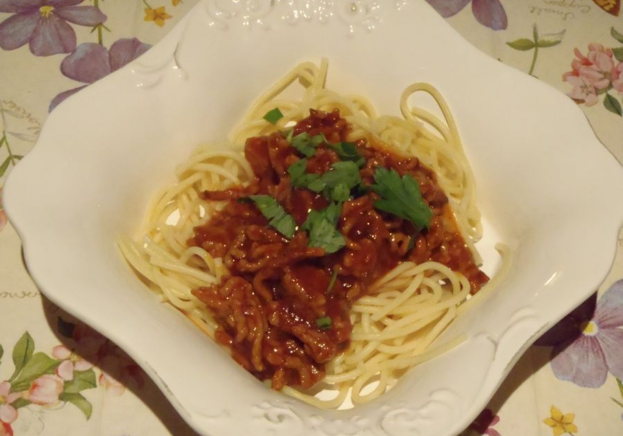 Spaghetti - z mięsem mielonym foto