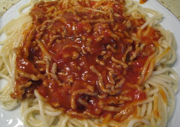 Fotografia przedstawiająca Spaghetti z mięskiem