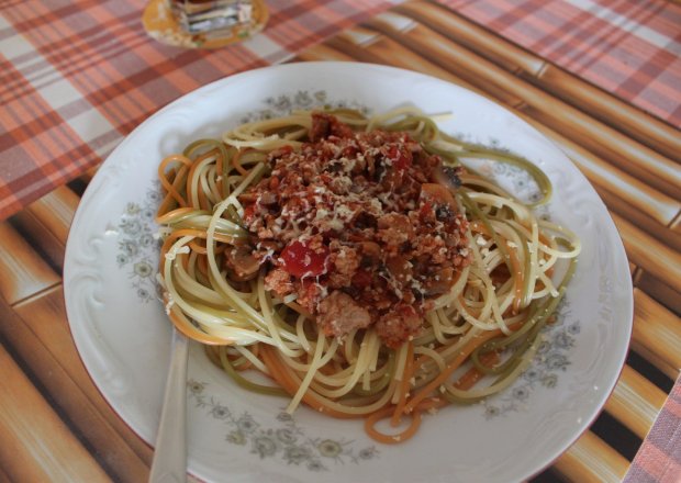 Fotografia przedstawiająca Spaghetti z pieczarkami