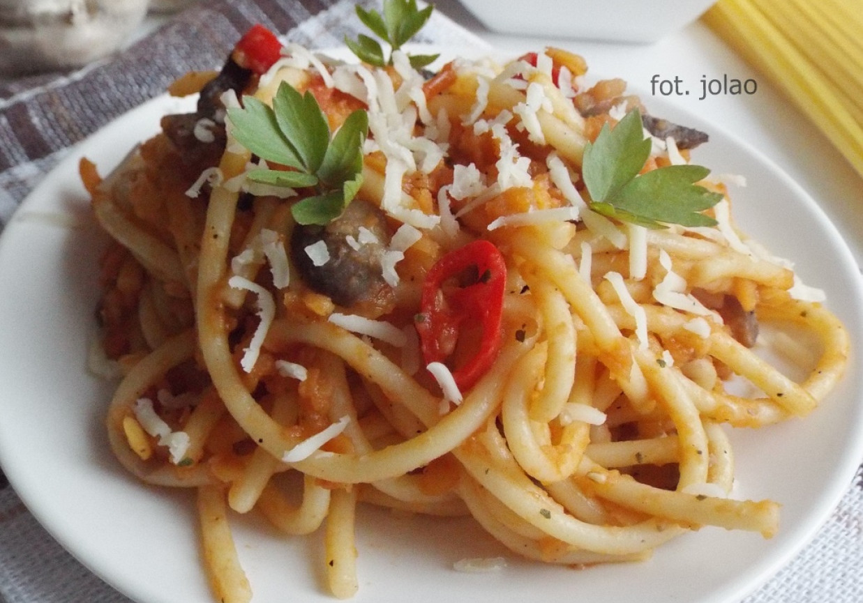 Spaghetti z soczewicą foto