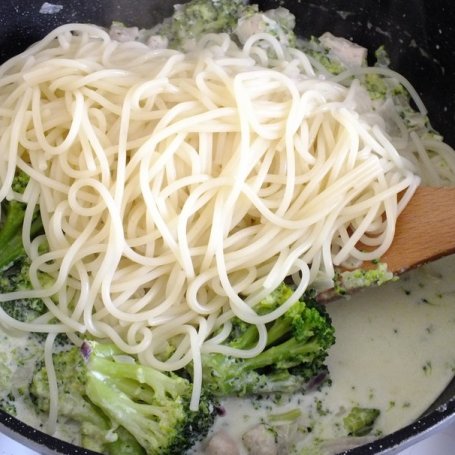 Krok 4 - Spaghetti z sosem drobiowo - brokułowym foto