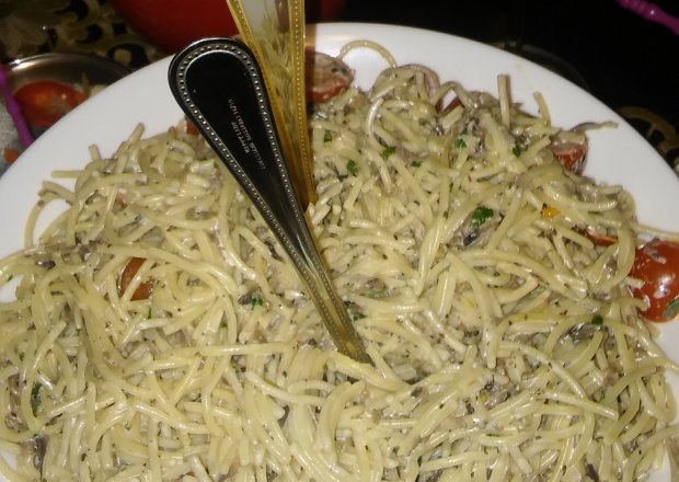Fotografia przedstawiająca Spaghetti z sosem Mascarpone