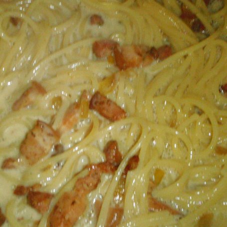 Krok 6 - Spaghetti z sosem śmietanowym oraz boczkiem foto