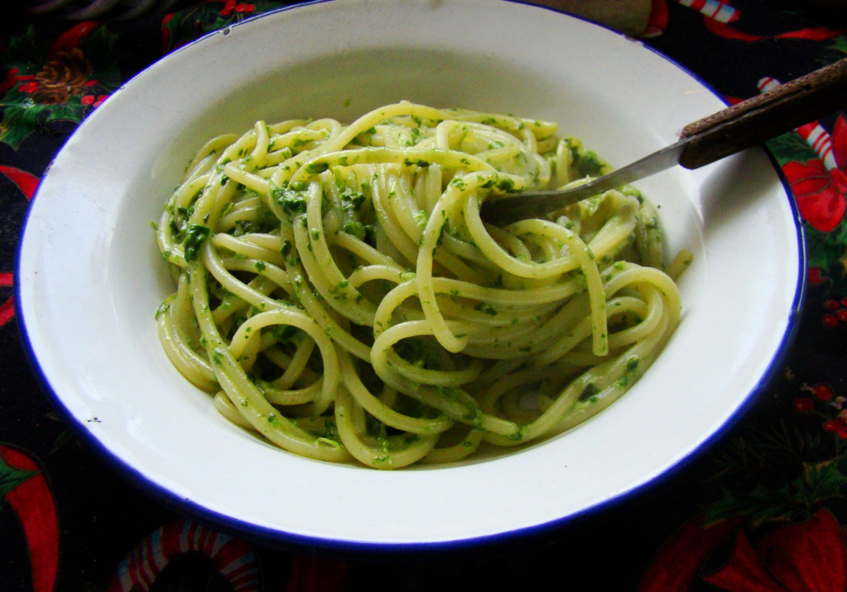 Spaghetti ze szpinakiem i słodką śmietanką DoradcaSmaku.pl