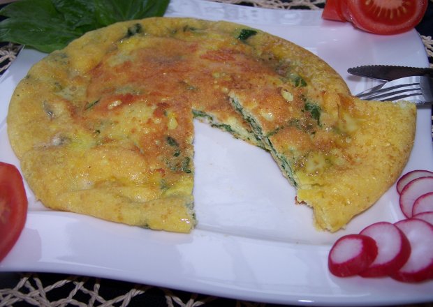 Fotografia przedstawiająca Specjalnie dla mojego męża, czyli omlet ze szpinakiem i gorgonzolą :)