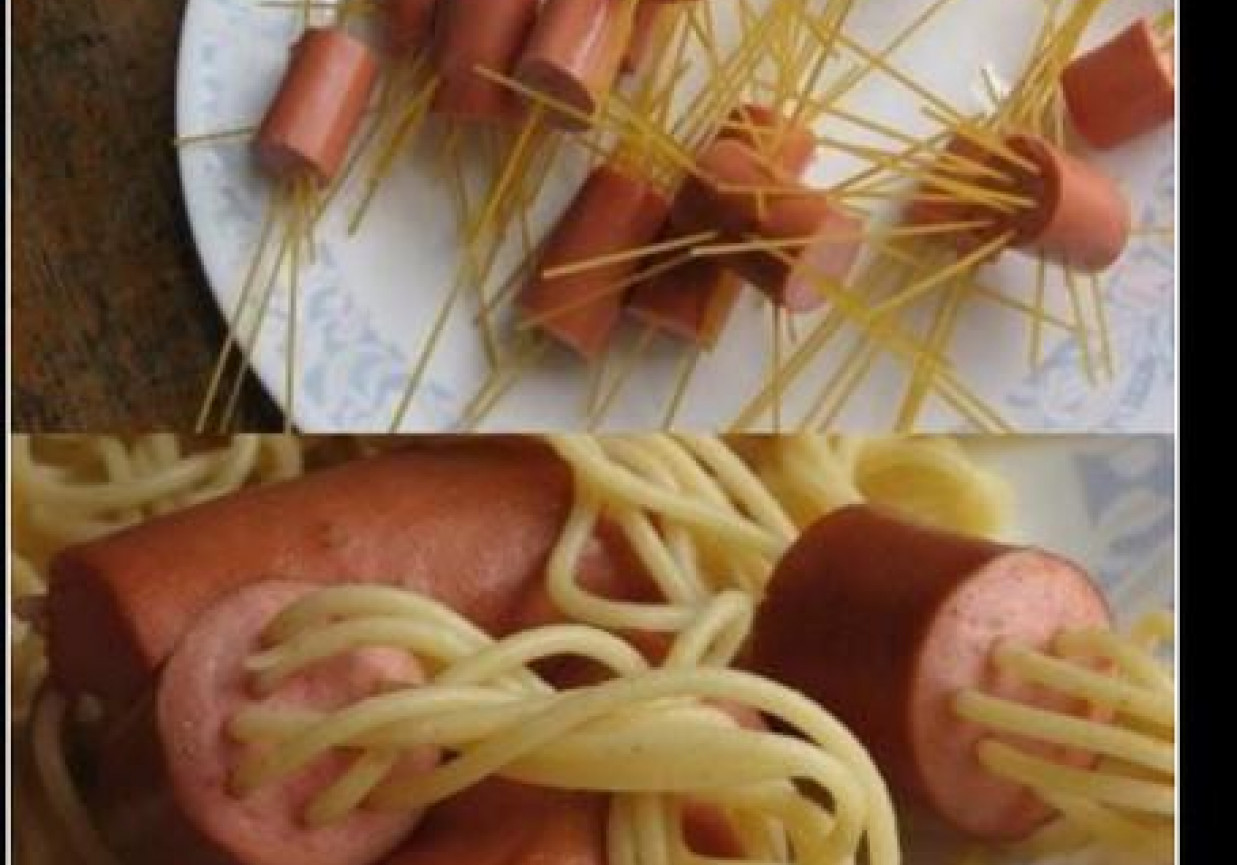 Super spaghetti z parówkami foto