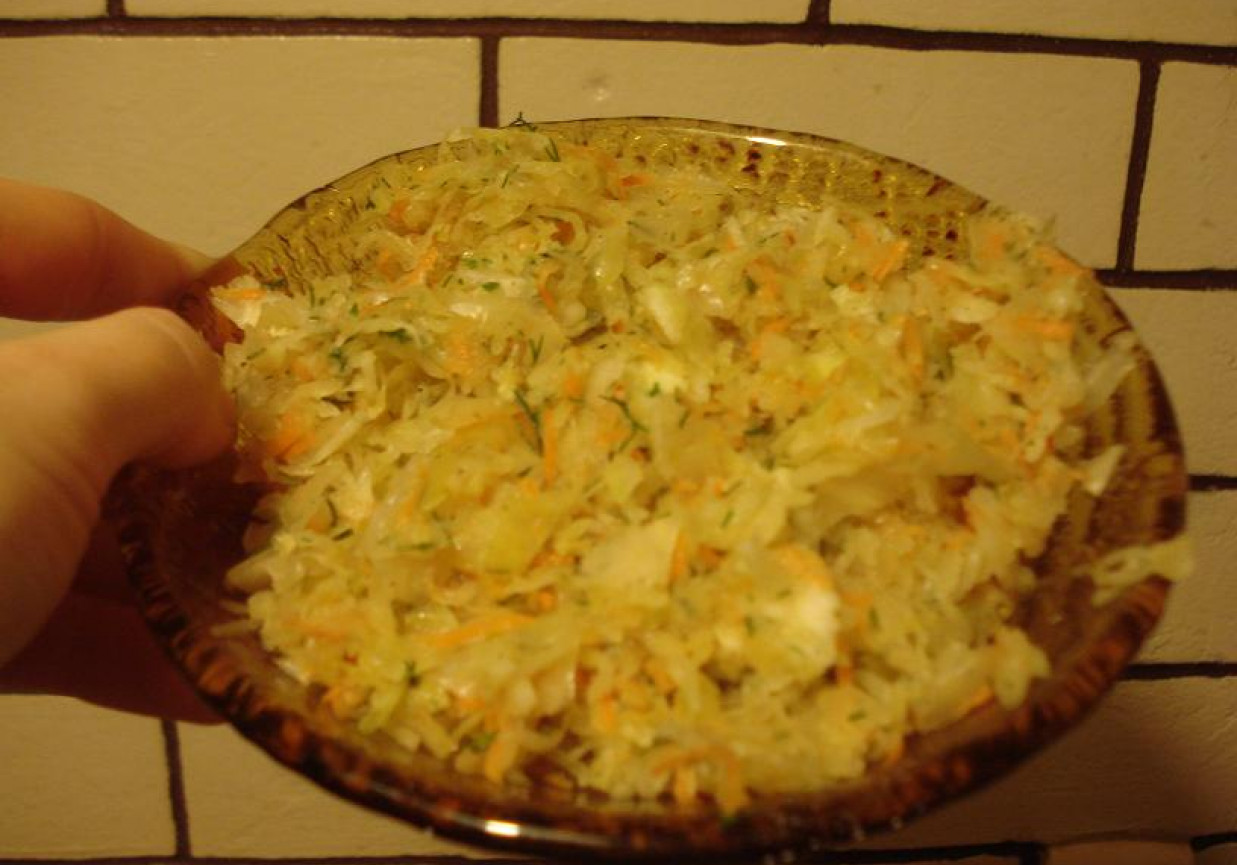 Surówka z kiszonej kapusty z koperkiem foto