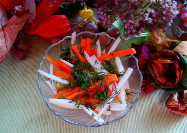 Fotografia przedstawiająca Surówka z marchewki i kalarepy