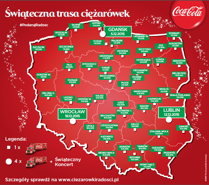 Świąteczne ciężarówki Coca-Cola jeżdżą po Polsce!