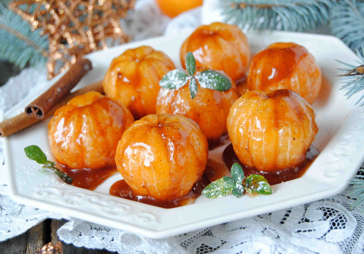 Świąteczny deser mandarynkowy foto
