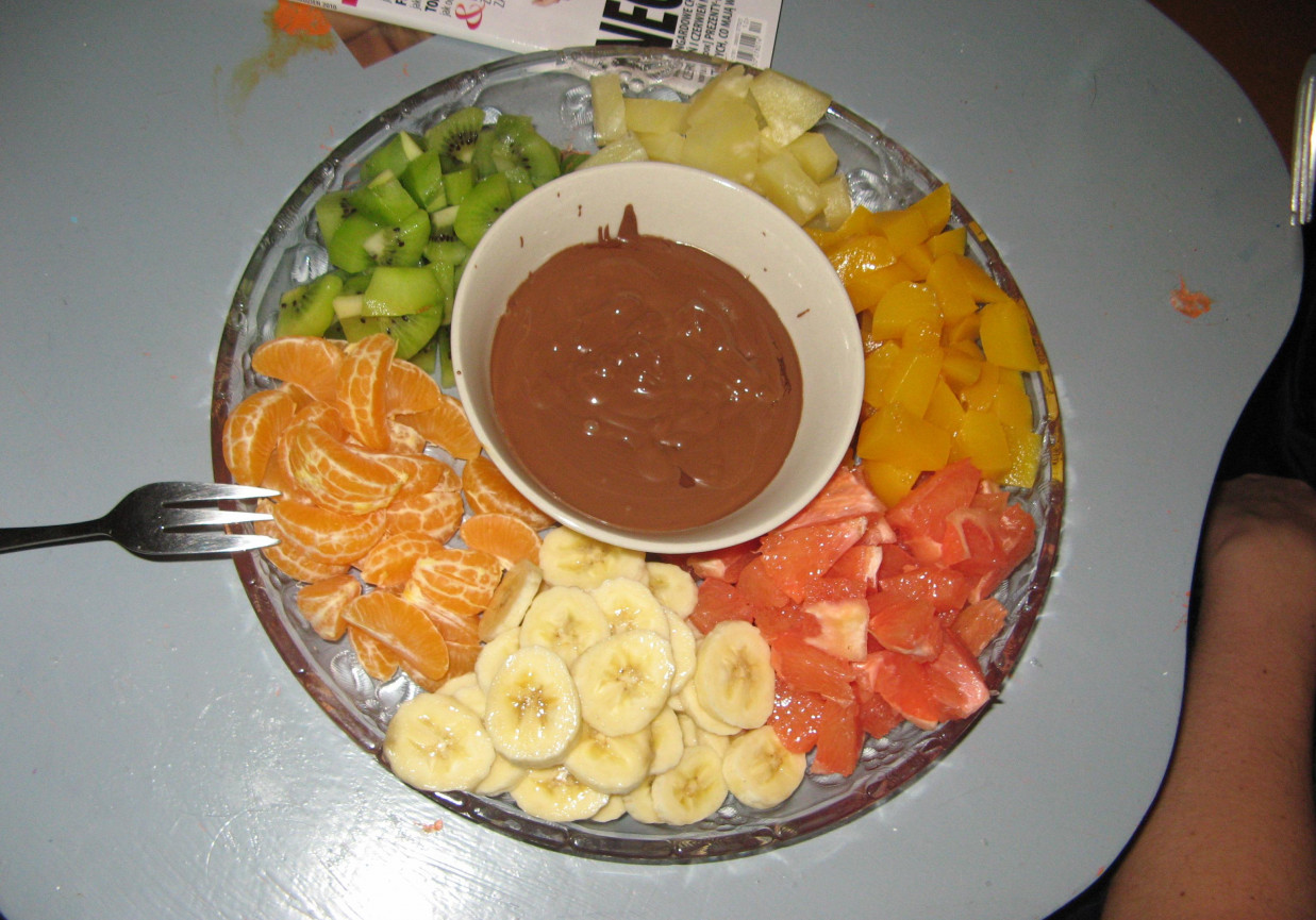 Świeże owoce w czekoladzie foto