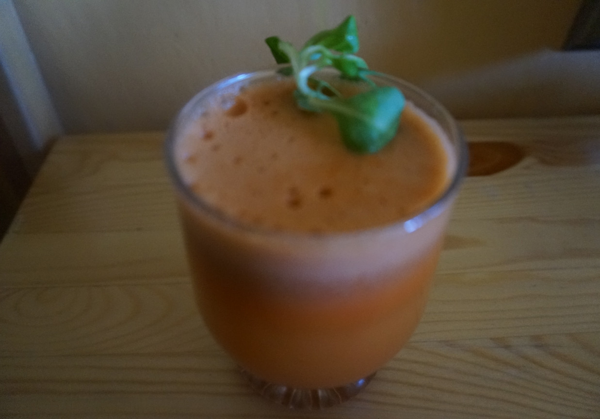 Świeżo wyciskany sok z marchewki, pietruszki i jabłka foto