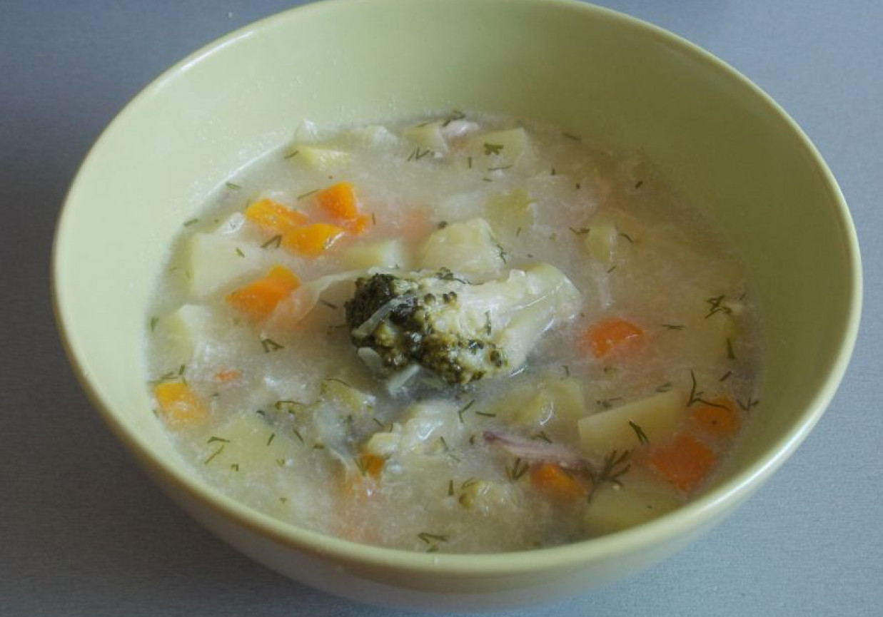 Sycąca zupa z młodej kapusty i brokuła. foto