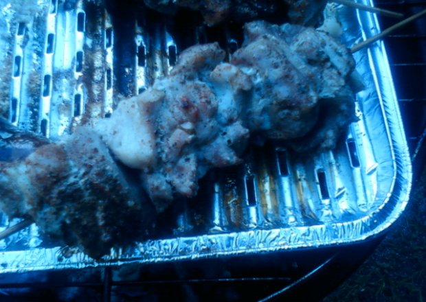Fotografia przedstawiająca szaszłyk mięsny z grilla