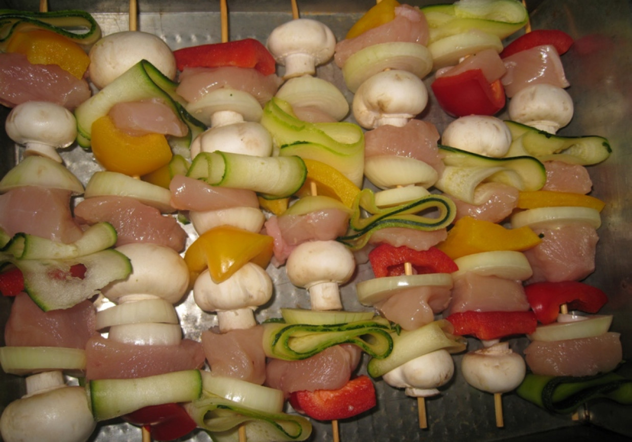 Szaszłyki z grilla warzywno-mięsne foto