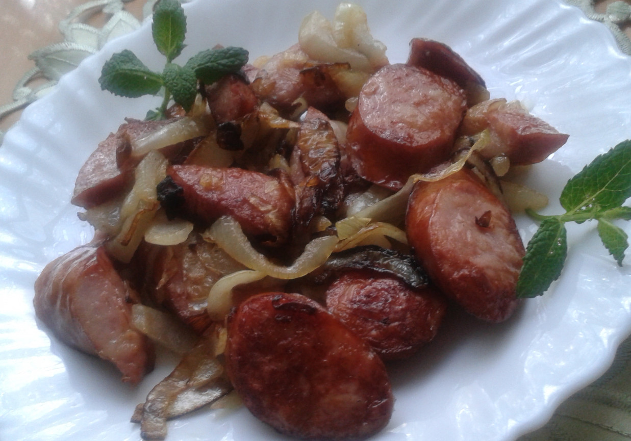 Szybka kiełbasa  na śniadanie foto