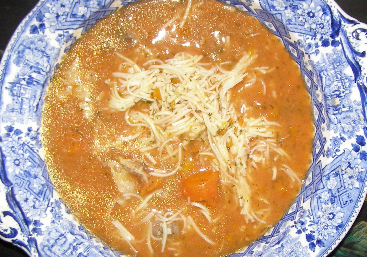 szybka pomidorowa zupa z olejem rzepakowym czosnek... foto