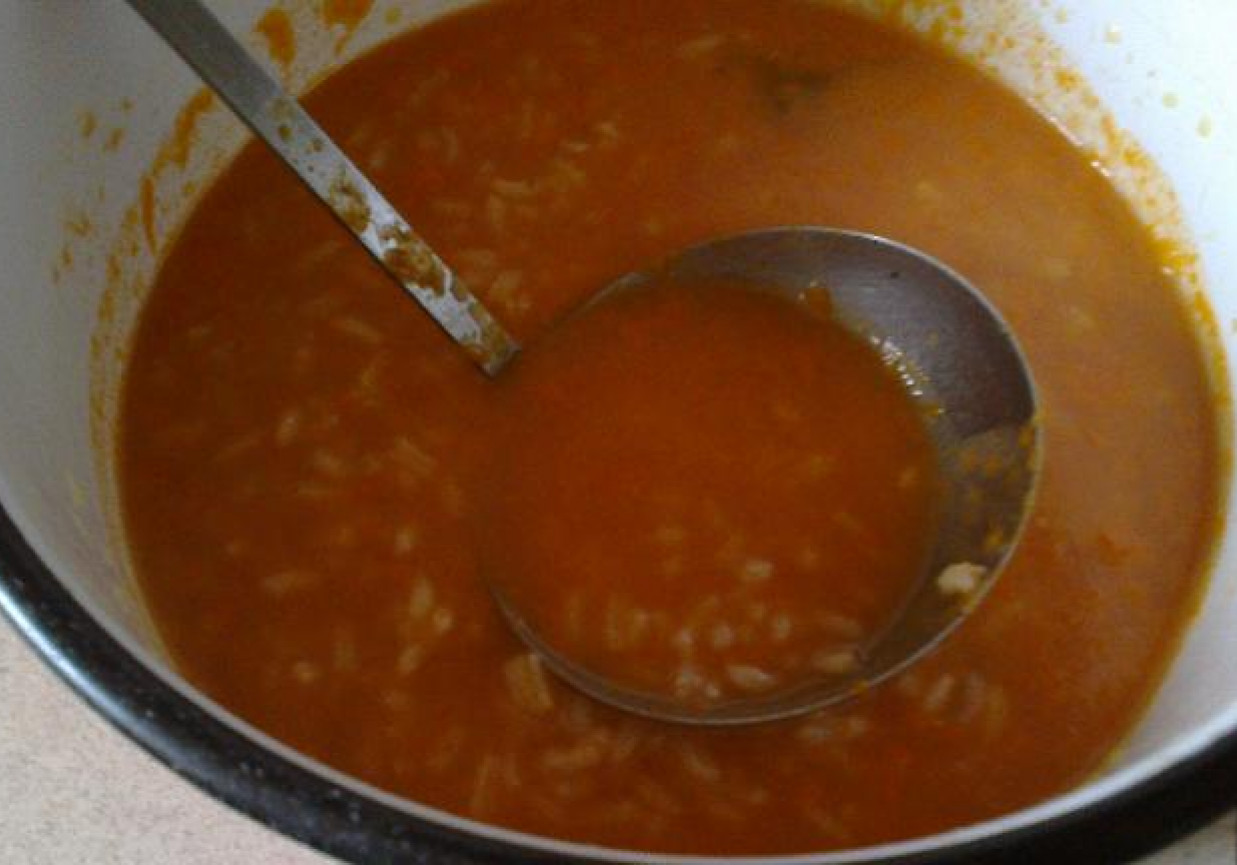 Szybka zupa pomidorowa z ryżem foto