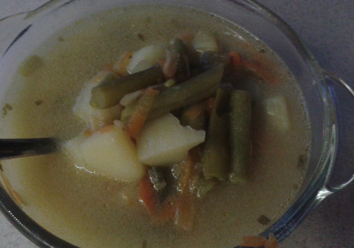 Szybka zupa z fasolką szparagową. foto