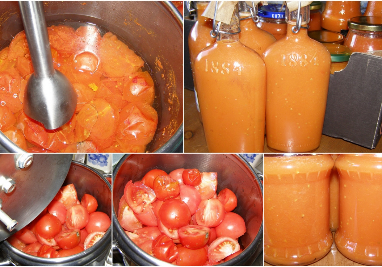 szybkowar-pomidory zmiksowane na zimę pasteryzowane w piekarniku...  foto