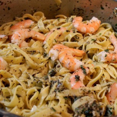 Krok 6 - Tagliatelle z krewetkami foto