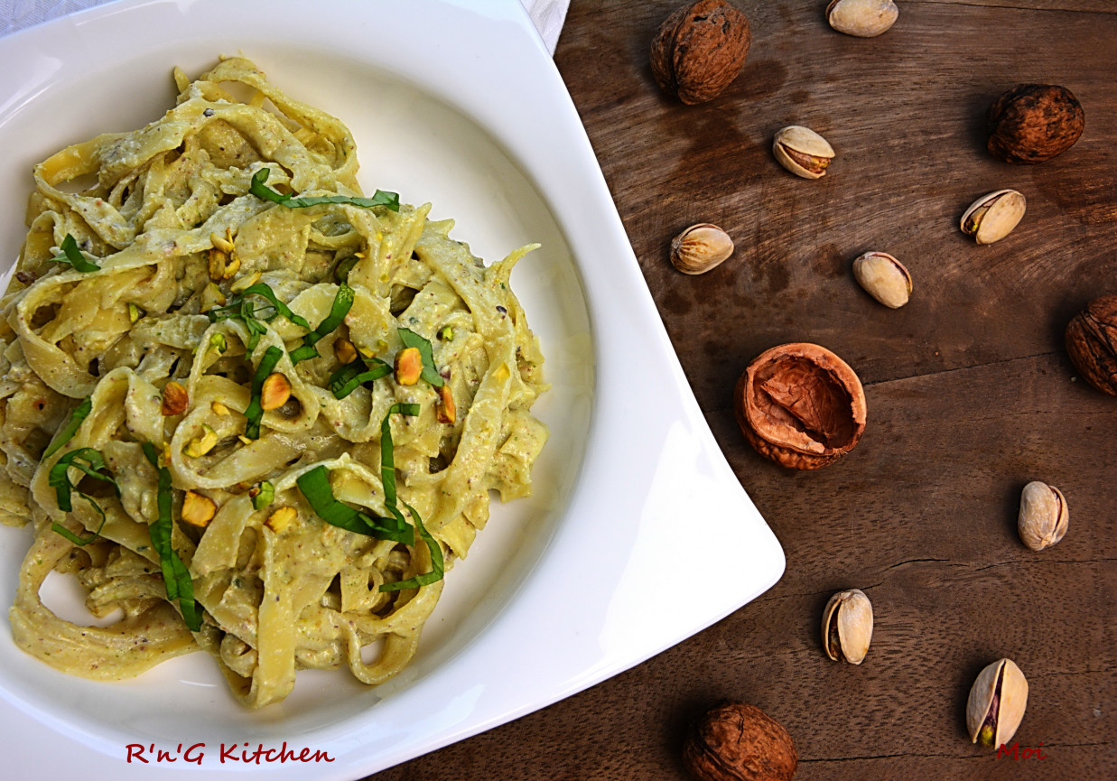 Tagliatelle z pistacjowym pesto DoradcaSmaku.pl