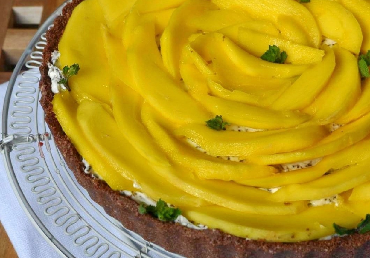 Tarta limonkowo miętowa z mango foto