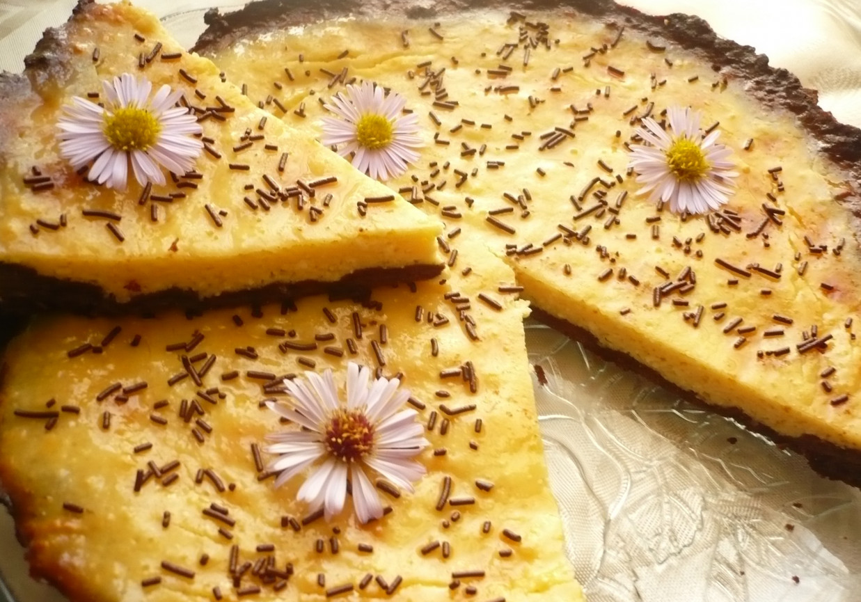 Tarta serowo- czekoladowa z migdałami foto