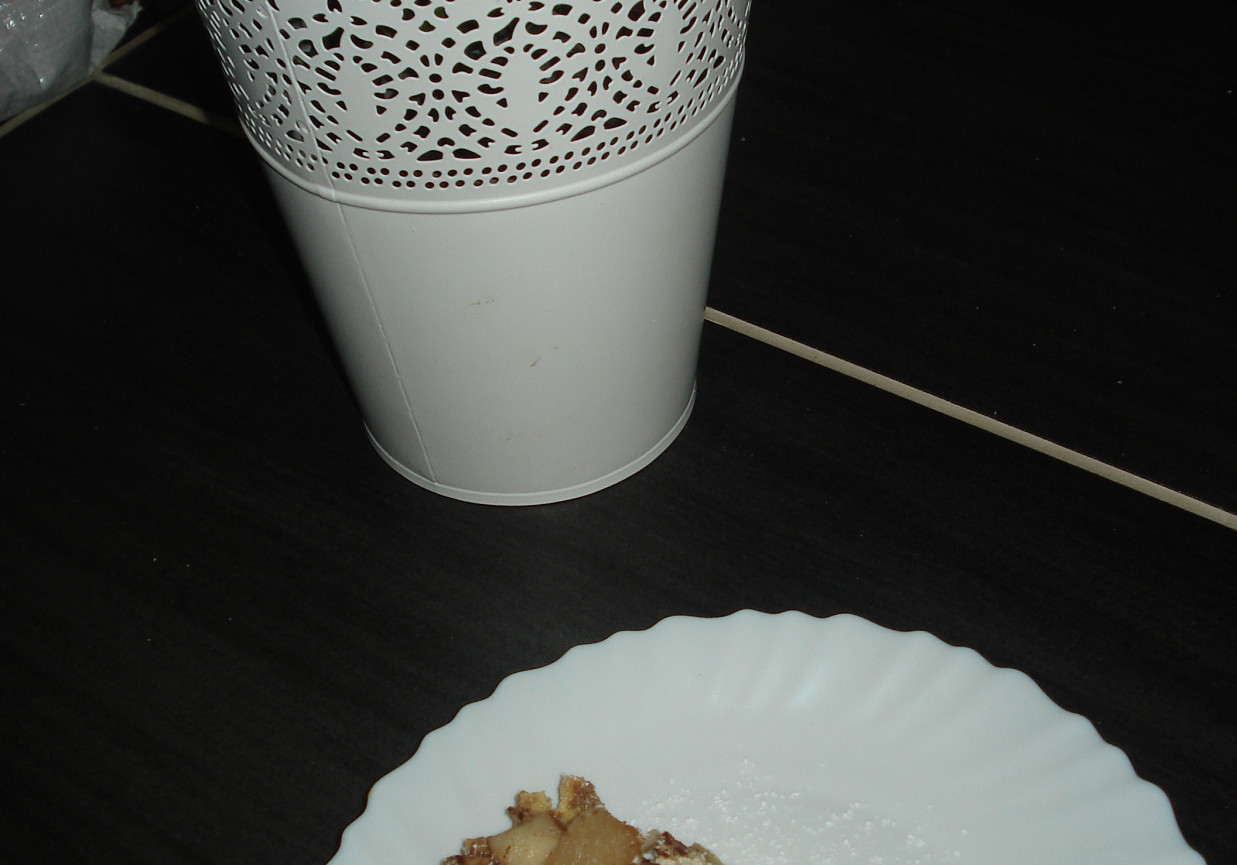 Tarta z białym serem i prażonymi jabłkami z cynamonem foto