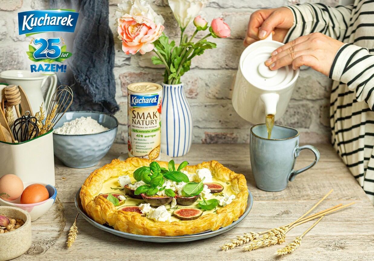 Tarta z figami i kozim serem foto