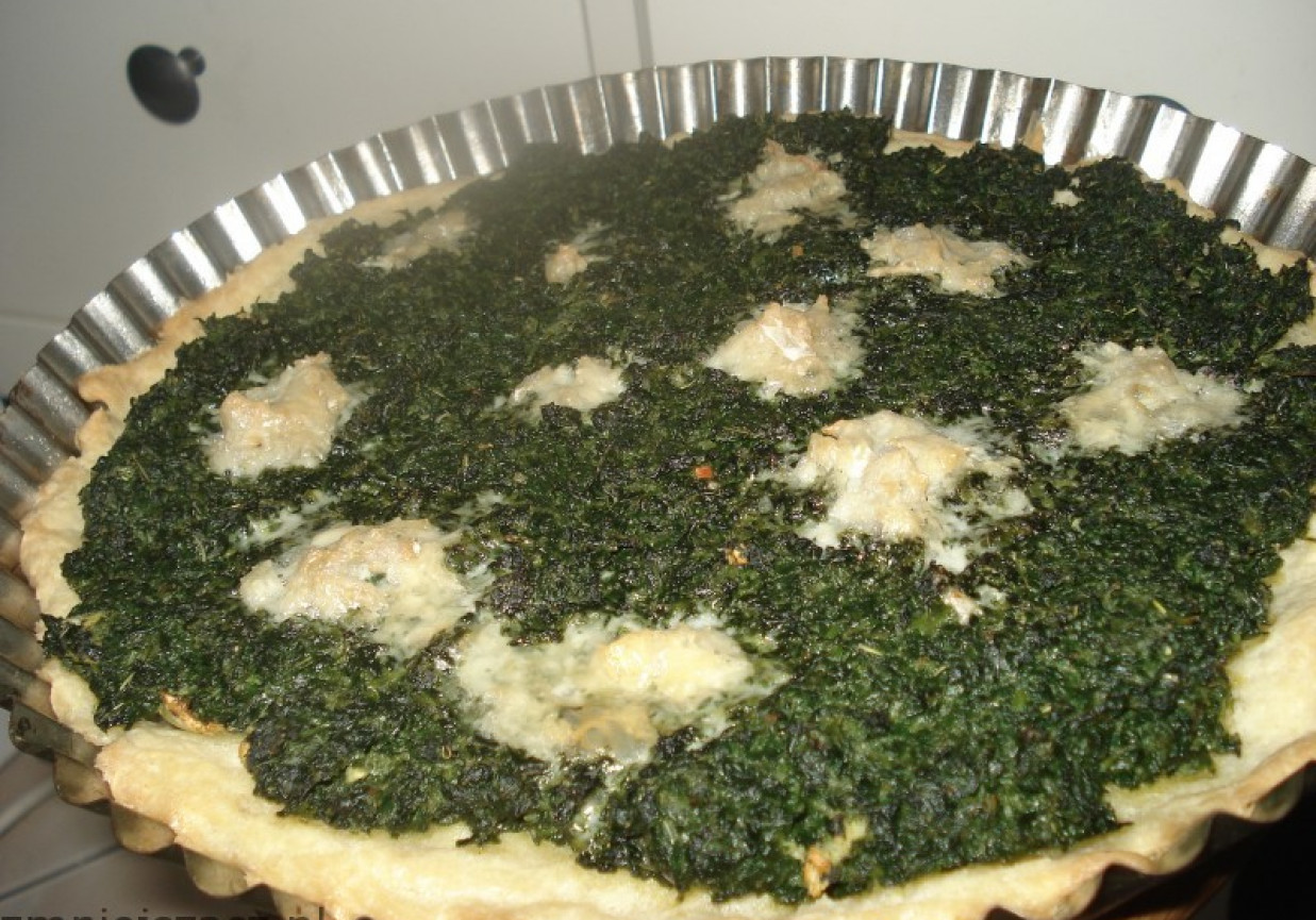 Tarta ze szpinakiem i serem Gorgonzola foto